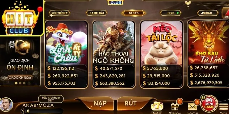 Những sản phẩm tại sảnh nổ hũ được quan tâm